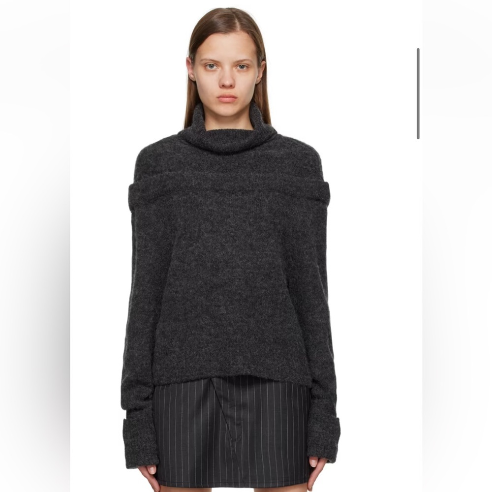 The Garment Copenhagen grey verbier shoulder turtleneck sweater